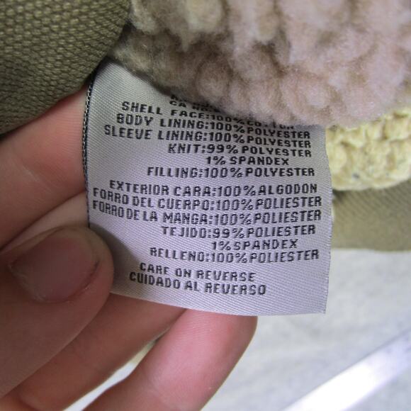 Levi's Jacket Mens XL Olive Green Sherpa Lined Hooded Full Zip Canvas Workwear - Picture 7 of 11